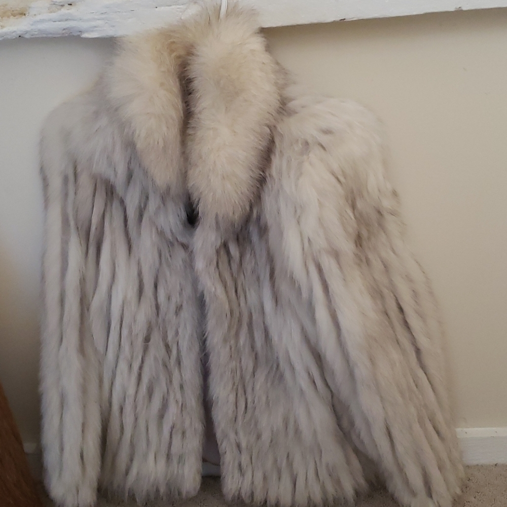 Natural Vintage Blue Fox Jacket